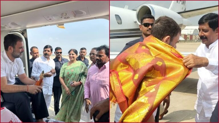 Rahul Gandhi received a warm welcome at Gannavaram Airport