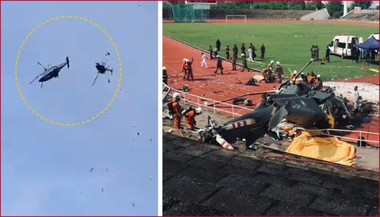 Two helicopters collide