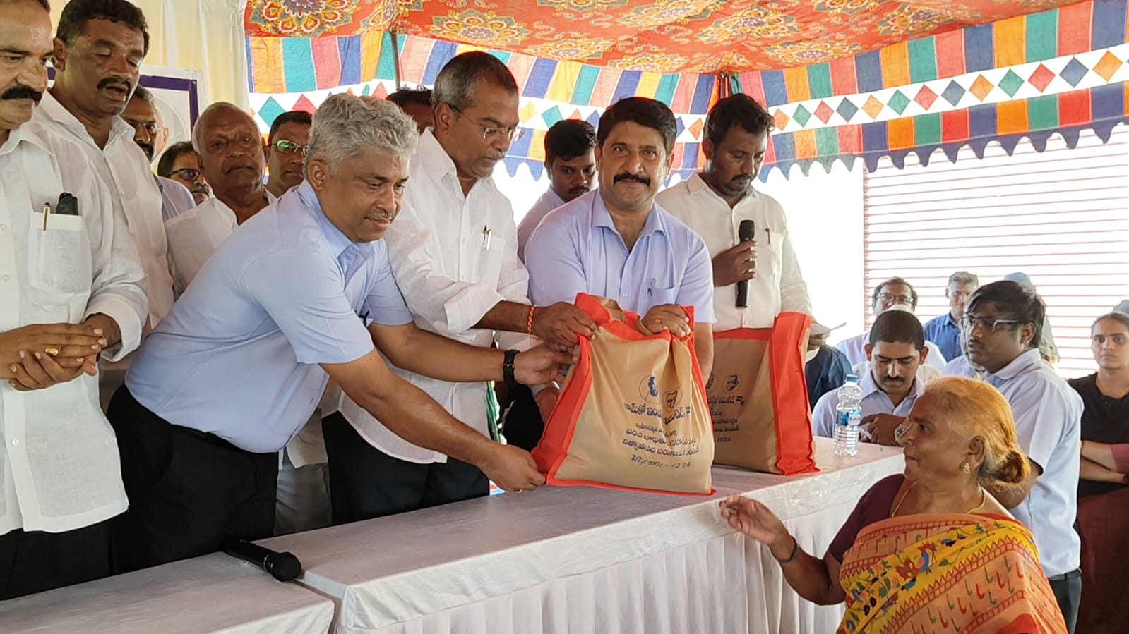 MLA Vasantha Krishnaprasad distributed essentials