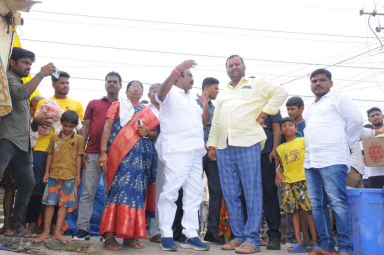 On the second day, Minister Ramprasad Reddy visited the flood affected areas