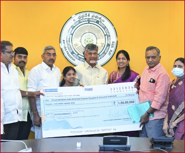 Dr. Surapaneni and his wife make a huge donation for the construction of Basavatarakam Cancer Hospit