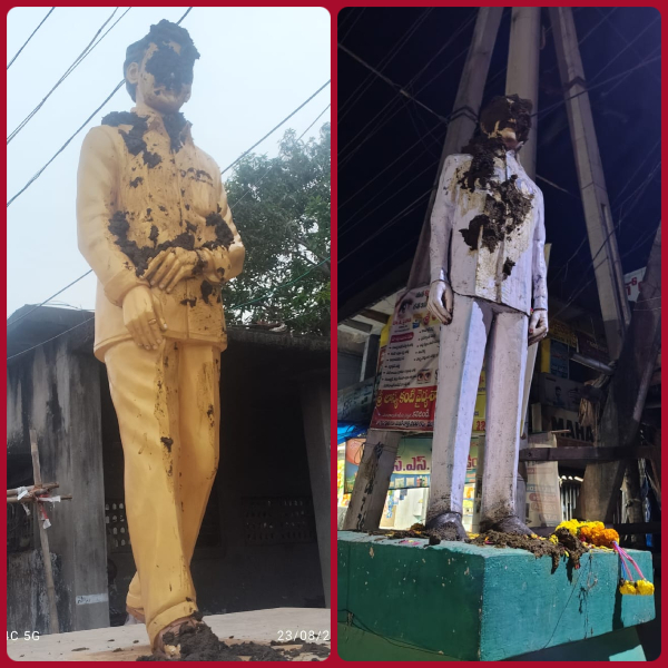 Chief Minister Chandrababu Naidu condemns mistreatment of Vangaveeti Ranga statue
