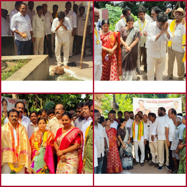 Minister's father Satyam lays foundation stone in Ramachandrapuram
