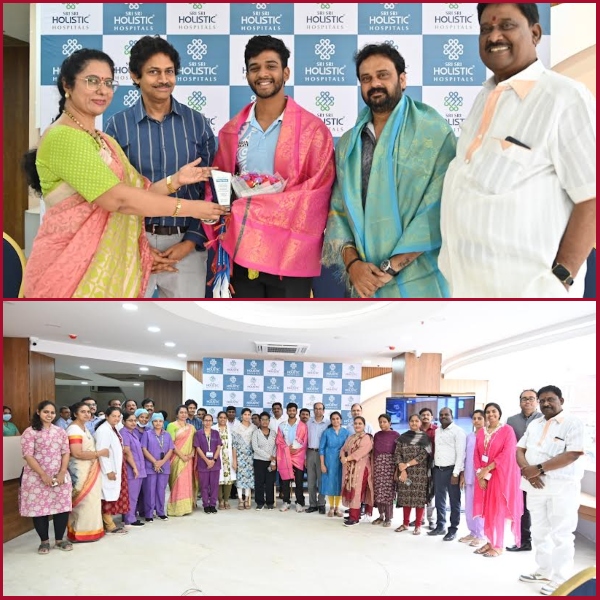 Sri Sri Holistic Hospitals felicitates Asian Roller Skating Champion Tejesh