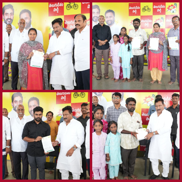 CM Relief Fund cheques distributed at MP Sana Satish Babu's office