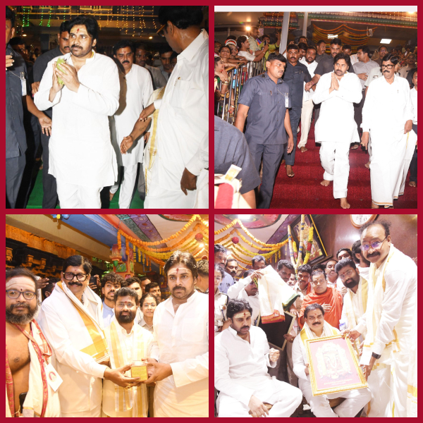 Pawan Kalyan visits Goddess Durga