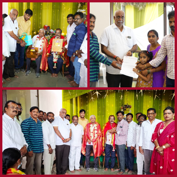 Teachers felicitated at MP Sana Satish's office