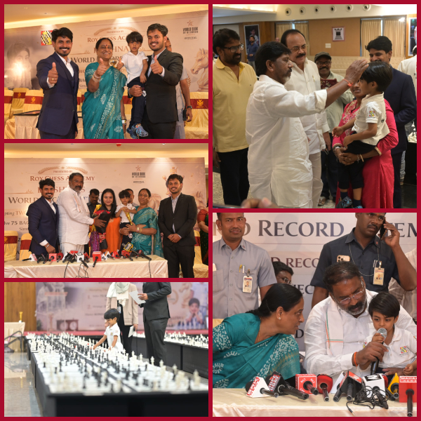 Minister Konda Surekha's grandson Konda Shreeyansh Muralikrishna Patel sets a rare record in chess